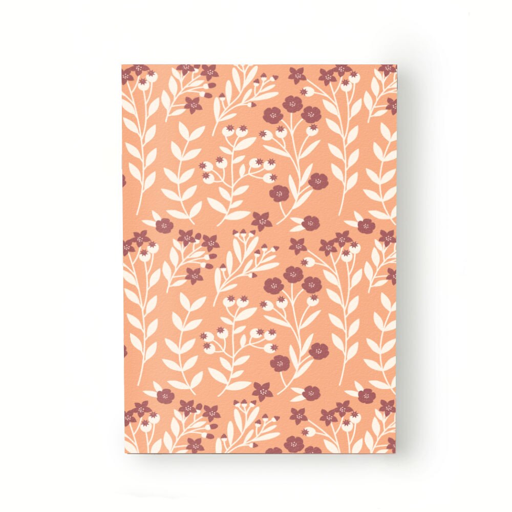 Caiet tip Agenda Heartwork cu muchie cusuta, Model natural vintage portocaliu rosu, Latime 140 mm x Inaltime 200 mm