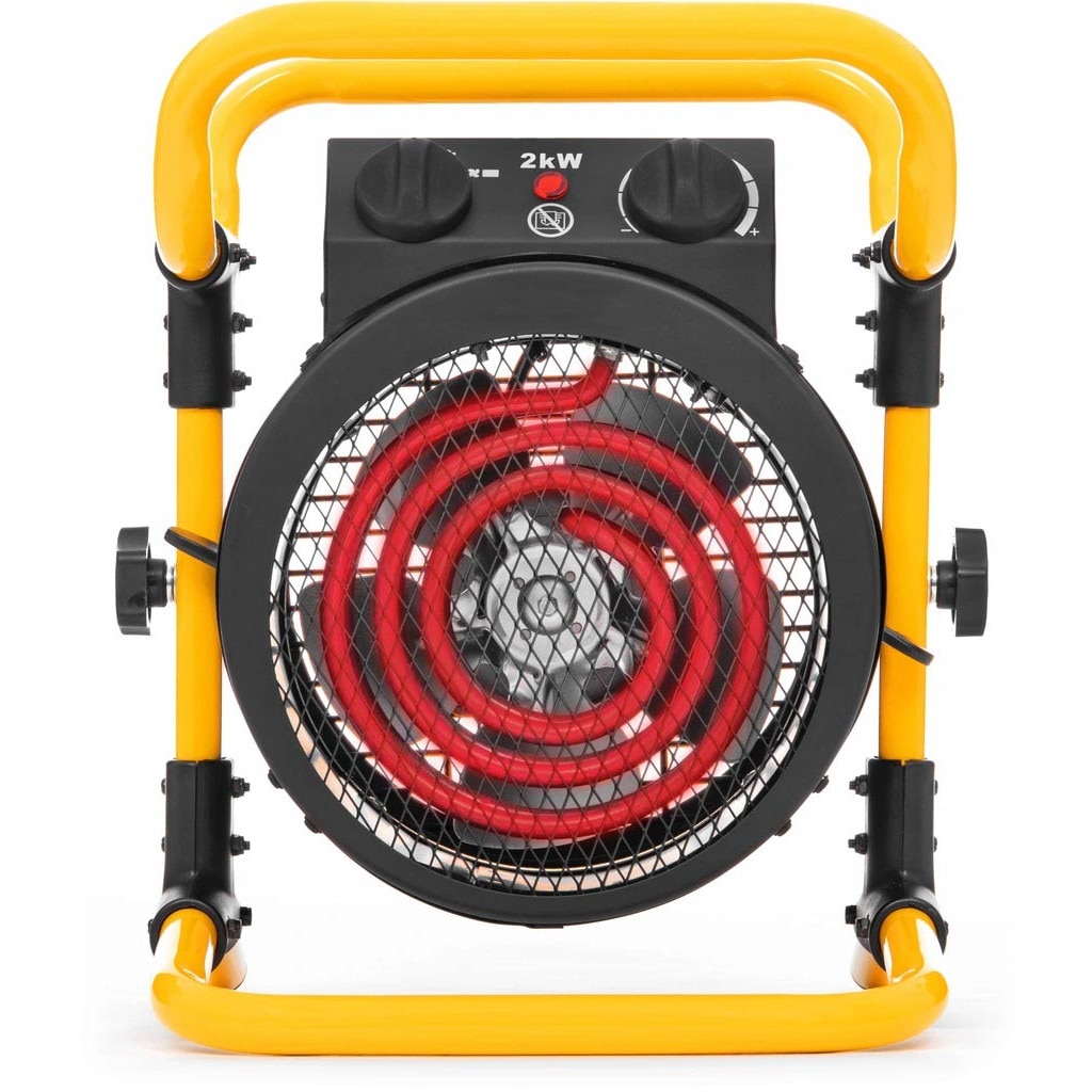 Aeroterma industriala, Zola, 2000 W, Neagra/Galben, Ventilatie, Incalzire, suprafata maxima 15 m2