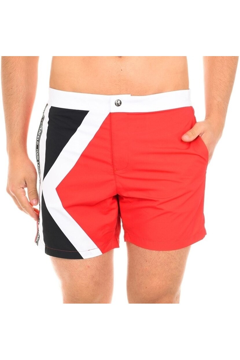 Sort pentru barbati, Karl Lagerfeld Logo Swimshorts, Rosu