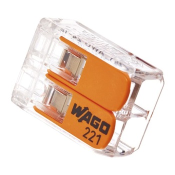 Cleme cabluri Wago 2x max. 4 mm² 10 bucati Cleme cabluri Wago 2x max. 4 mm² 10 bucati
