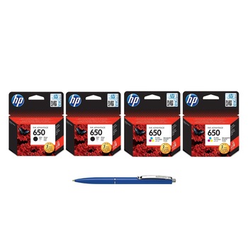 Pachet MAG4U Cartuse Cerneala Originale 2 bucati CZ101AE (650) Black si 2 bucati CZ102AE (650) si Pix Schneider Pachet MAG4U Cartuse Cerneala Originale 2 bucati CZ101AE (650) Black si 2 bucati CZ102AE (650) si Pix Schneider