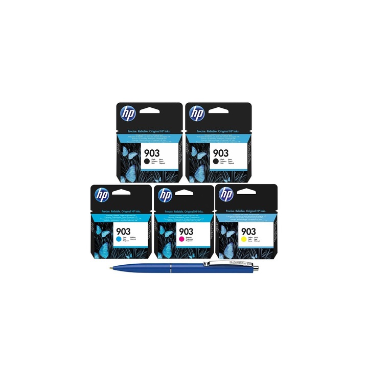 Pachet MAG4U Cartuse Cerneala Originale 5 bucati T6L99AE Black si T6L99AE Black si T6L87AE Cyan si T6L91AE Magenta si T6L95AE Yellow si Pix Schneider