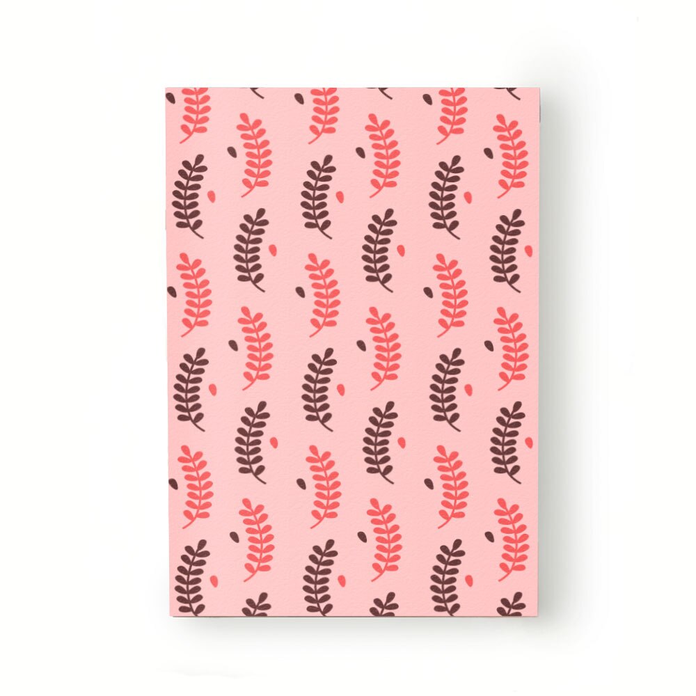 Caiet tip Agenda Heartwork cu muchie cusuta, Frunzulite colorate roz deschis, Latime 140 mm x Inaltime 200 mm