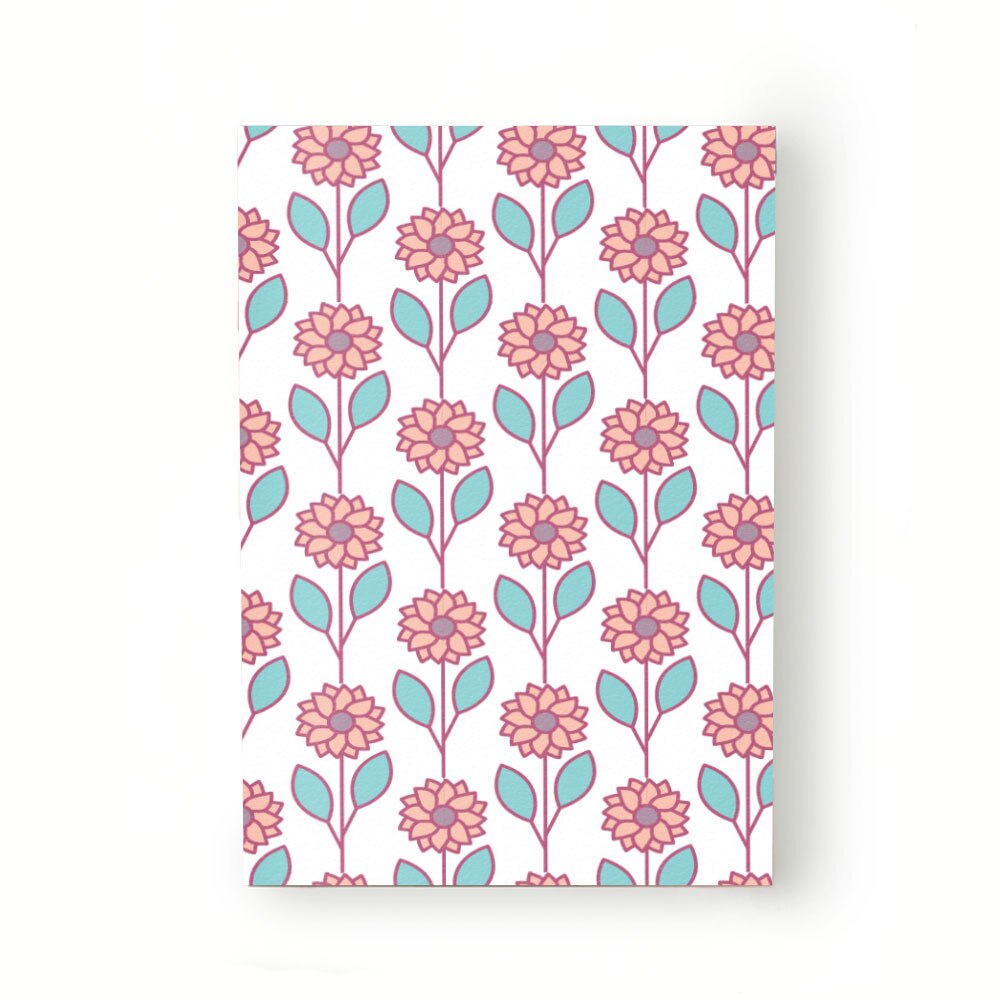 Caiet tip Agenda Heartwork cu muchie cusuta, Randuri de flori portocalii, Latime 140 mm x Inaltime 200 mm