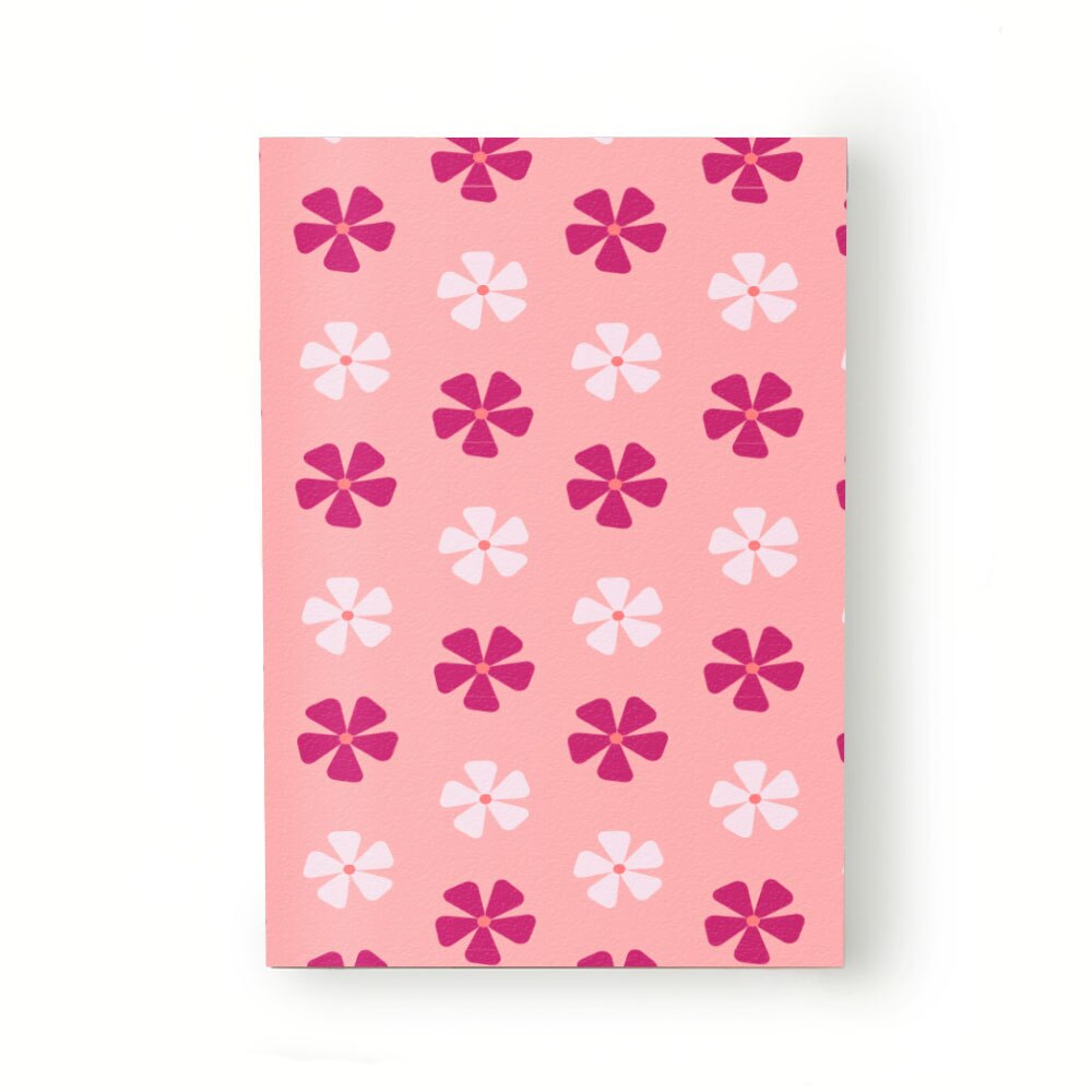 Caiet tip Agenda Heartwork cu muchie cusuta, Flori cinci petale rosii, Latime 140 mm x Inaltime 200 mm