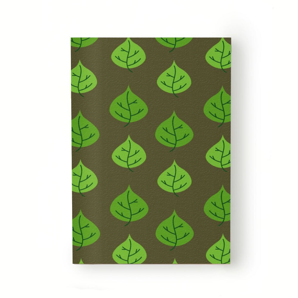 Caiet tip Agenda Heartwork cu muchie cusuta, Frunze de primavara fundal maro, Latime 140 mm x Inaltime 200 mm