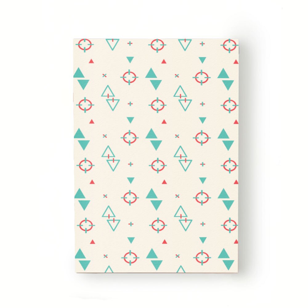 Caiet tip Agenda Heartwork cu muchie cusuta, Geometric triunghiuri pastel, Latime 140 mm x Inaltime 200 mm