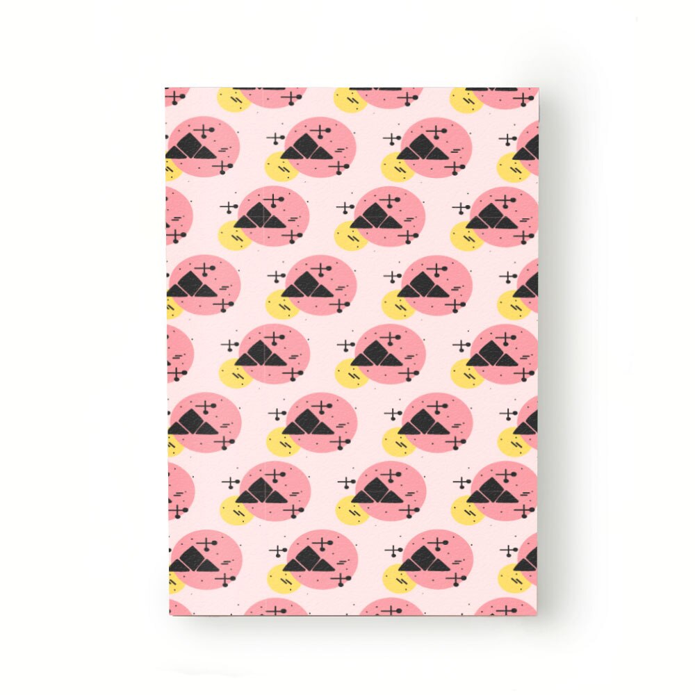 Caiet tip Agenda Heartwork cu muchie cusuta, Geometric cercuri roz, Latime 140 mm x Inaltime 200 mm