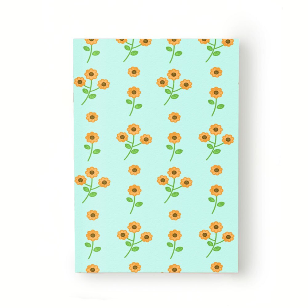 Caiet tip Agenda Heartwork cu muchie cusuta, Buchete flori portocalii, Latime 140 mm x Inaltime 200 mm