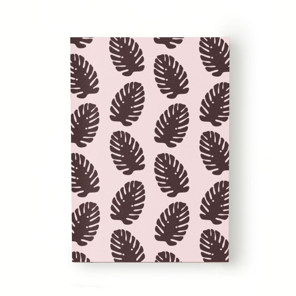 Caiet tip Agenda Heartwork cu muchie cusuta, Frunze tropicale maro, Latime 140 mm x Inaltime 200 mm