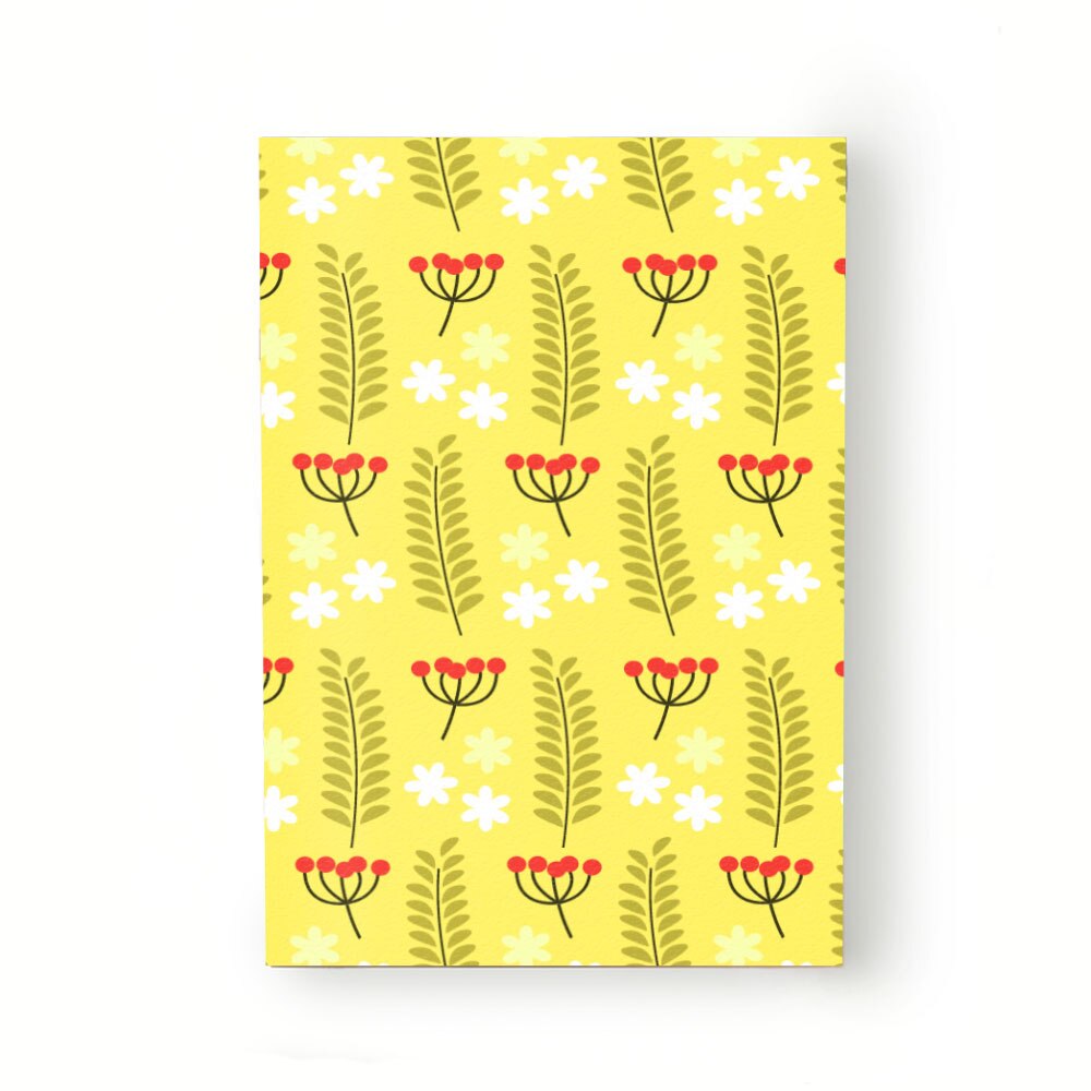 Caiet tip Agenda Heartwork cu muchie cusuta, Elemente naturale galben intens, Latime 140 mm x Inaltime 200 mm