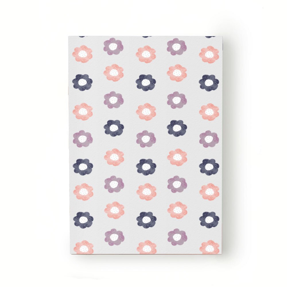 Caiet tip Agenda Heartwork cu muchie cusuta, Floricele colorate textura, Latime 140 mm x Inaltime 200 mm