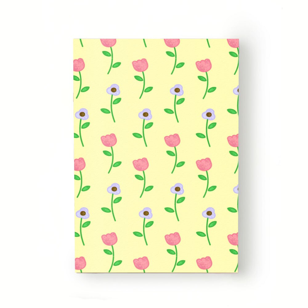 Caiet tip Agenda Heartwork cu muchie cusuta, Lalele si flori mov, Latime 140 mm x Inaltime 200 mm