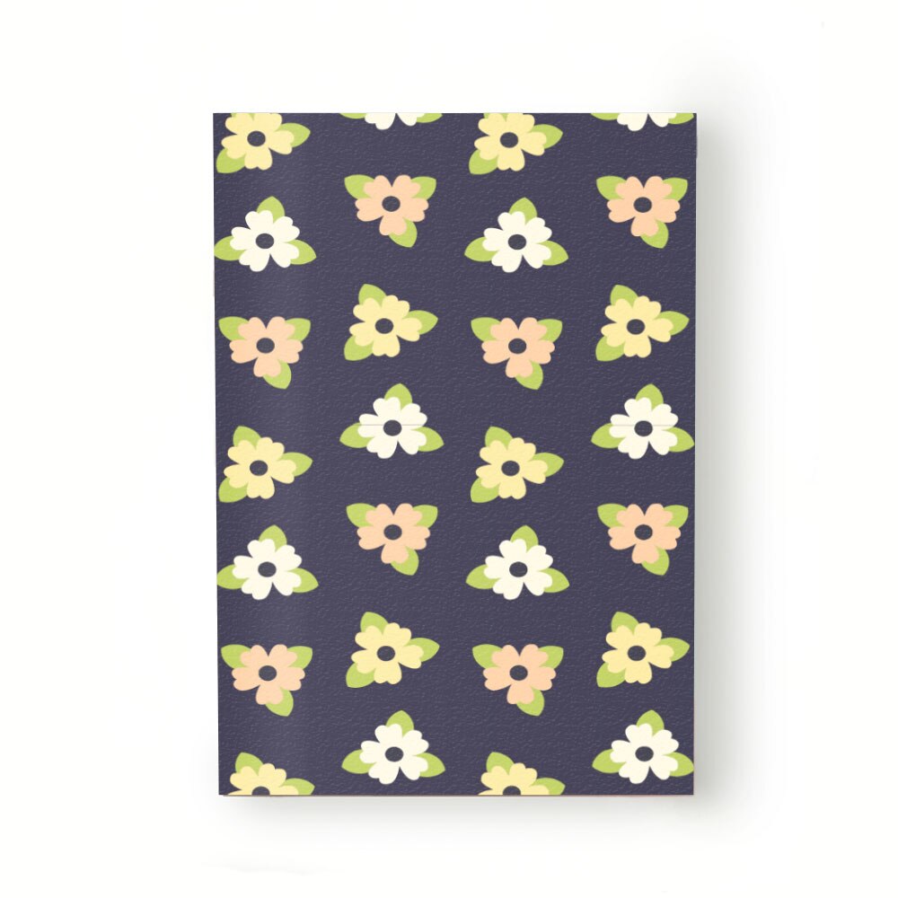 Caiet tip Agenda Heartwork cu muchie cusuta, Flori galbene fundal portocaliu, Latime 140 mm x Inaltime 200 mm