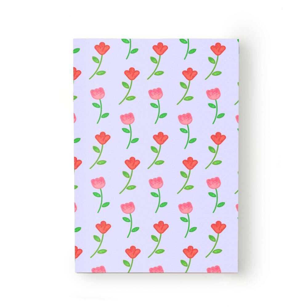 Caiet tip Agenda Heartwork cu muchie cusuta, Lalele si flori rosii, Latime 140 mm x Inaltime 200 mm