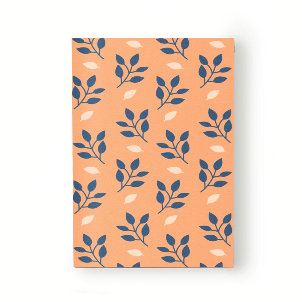 Caiet tip Agenda Heartwork cu muchie cusuta, Frunze stilizate albastre, Latime 140 mm x Inaltime 200 mm