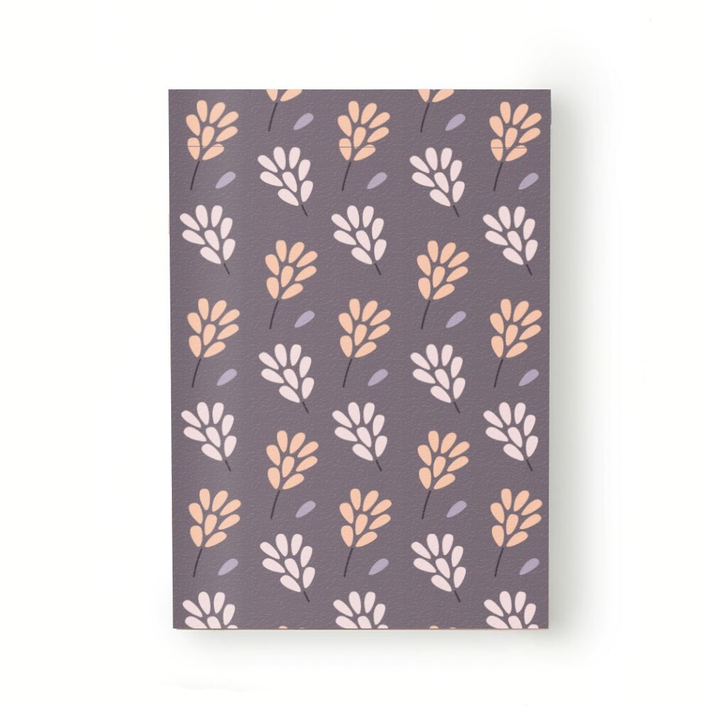 Caiet tip Agenda Heartwork cu muchie cusuta, Ciorchini frunze mov inchis, Latime 140 mm x Inaltime 200 mm