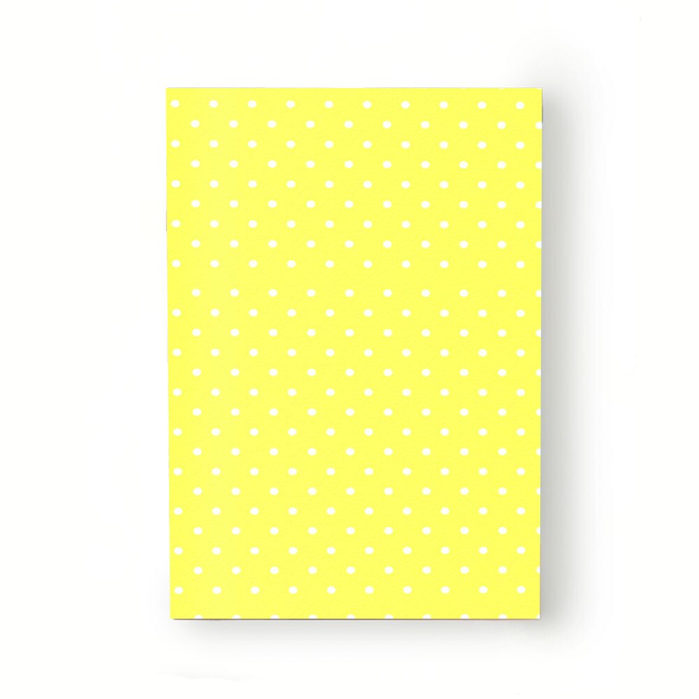 Caiet tip Agenda Heartwork cu muchie cusuta, Buline albe fundal galben, Latime 140 mm x Inaltime 200 mm