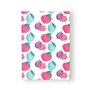 Caiet tip Agenda Heartwork cu muchie cusuta, Fructe mere si smochine, Latime 140 mm x Inaltime 200 mm Caiet tip Agenda Heartwork cu muchie cusuta, Fructe mere si smochine, Latime 140 mm x Inaltime 200 mm