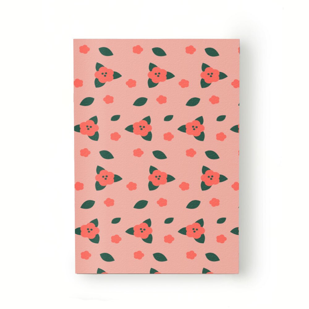 Caiet tip Agenda Heartwork cu muchie cusuta, Flori rosii, Latime 140 mm x Inaltime 200 mm