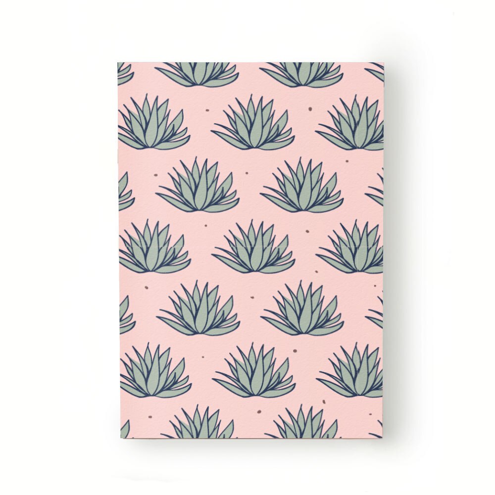 Caiet tip Agenda Heartwork cu muchie cusuta, Planta aloe roz, Latime 140 mm x Inaltime 200 mm