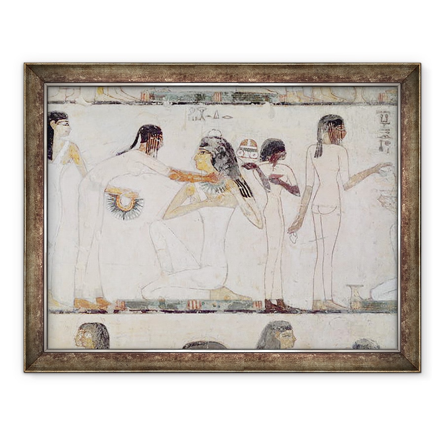Tablou inramat - Egyptian 18th Dynasty - Toaleta Nobilelor, din mormantul lui Rekhmire, vizirul lui Tuthmosis III si Amenhotep II, 70 x 90 cm