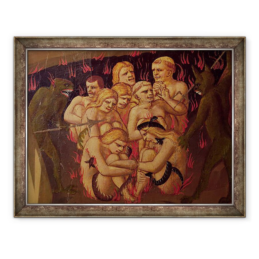 Tablou inramat - Fra Angelico - Judecata de Apoi, detaliu al blestematilor din iad, 60 x 80 cm