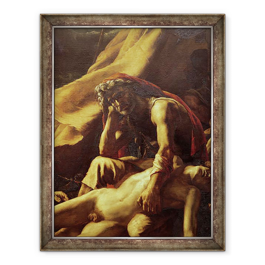 Tablou inramat - Theodore Gericault - Pluta Meduzei, detaliu al unui batran, 60 x 80 cm