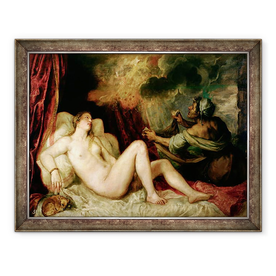 Tablou inramat - Titian - Danae Primirea Dusului de Aur, 70 x 90 cm