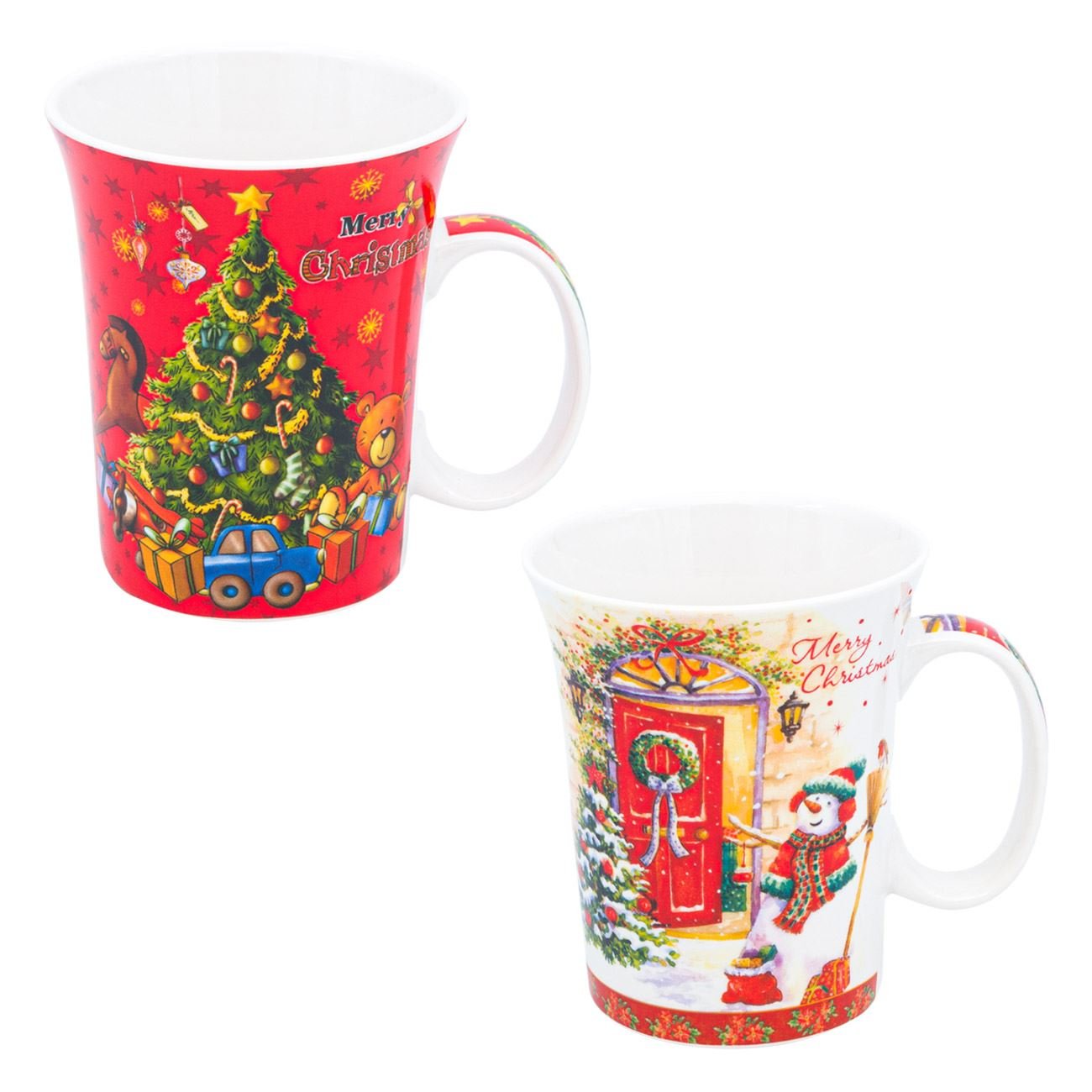 Set 2 cani colorate de Craciun, 310 ml