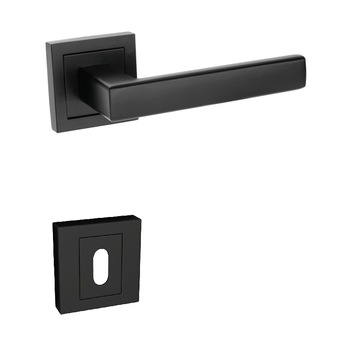 Set manere usa de interior,Kuchinox negru mat cu rozeta cheie Set manere usa de interior,Kuchinox negru mat cu rozeta cheie