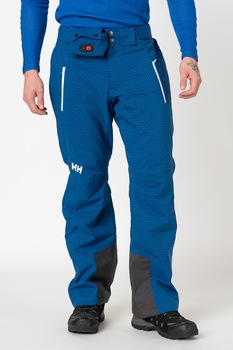Helly Hansen, Pantaloni cu imprimeu geometric, pentru ski, Albastru royal/Bleumarin Helly Hansen, Pantaloni cu imprimeu geometric, pentru ski, Albastru royal/Bleumarin