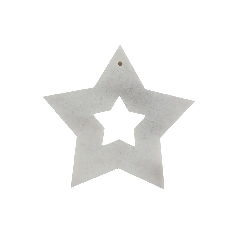 Decor Craciun Snowflake, Marmura Thassos Polisat