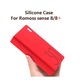 Romoss sense 8 / 8+ външен силиконов защитен капак на батерията, защита срещу хлъзгане / удар, червен