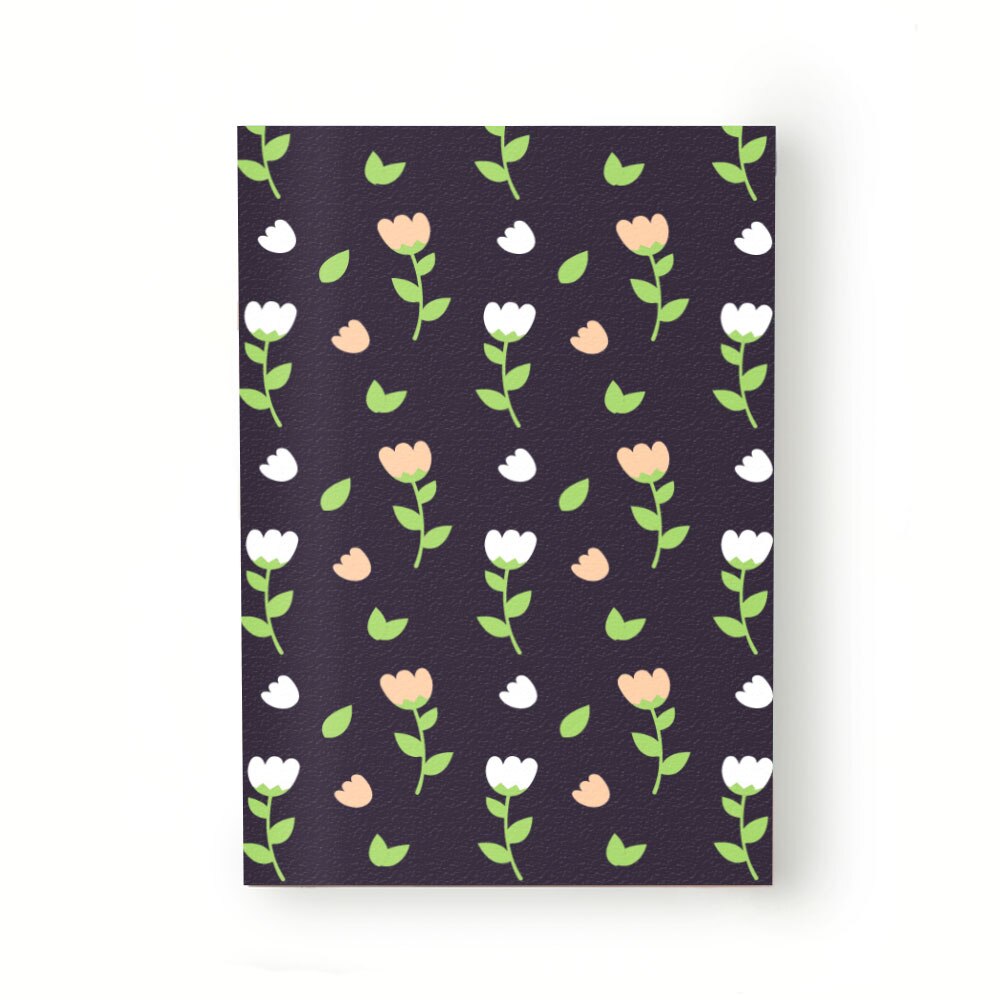 Caiet tip Agenda Heartwork cu muchie cusuta, Flori lalele albe si roz, Latime 140 mm x Inaltime 200 mm