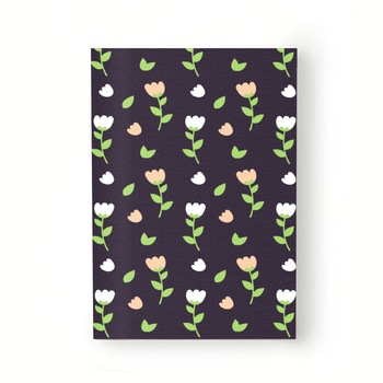 Caiet tip Agenda Heartwork cu muchie cusuta, Flori lalele albe si roz, Latime 140 mm x Inaltime 200 mm Caiet tip Agenda Heartwork cu muchie cusuta, Flori lalele albe si roz, Latime 140 mm x Inaltime 200 mm