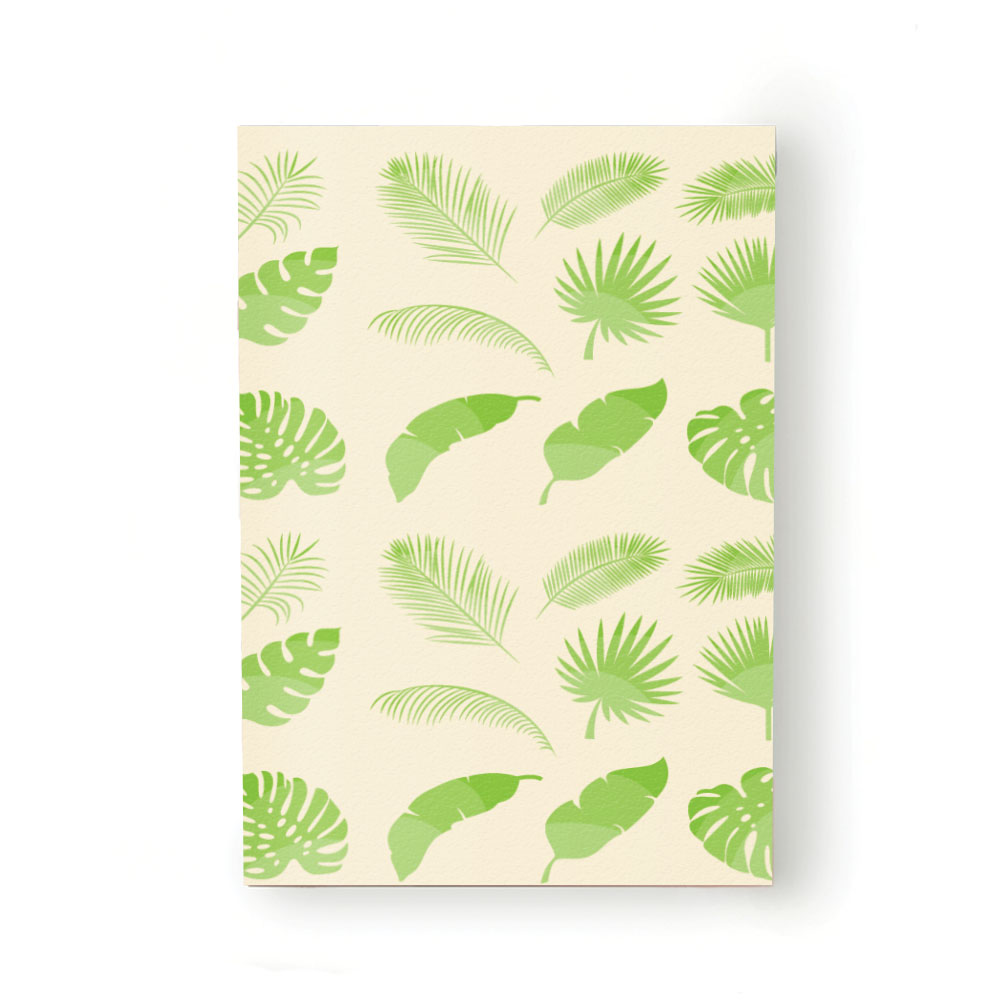Caiet tip Agenda Heartwork cu muchie cusuta, Tropical frunze verzi, Latime 140 mm x Inaltime 200 mm