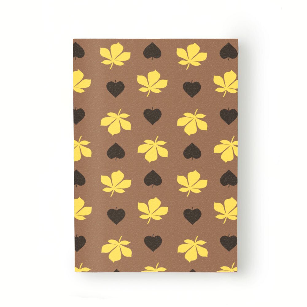 Caiet tip Agenda Heartwork cu muchie cusuta, Frunze galbene de castan, Latime 140 mm x Inaltime 200 mm