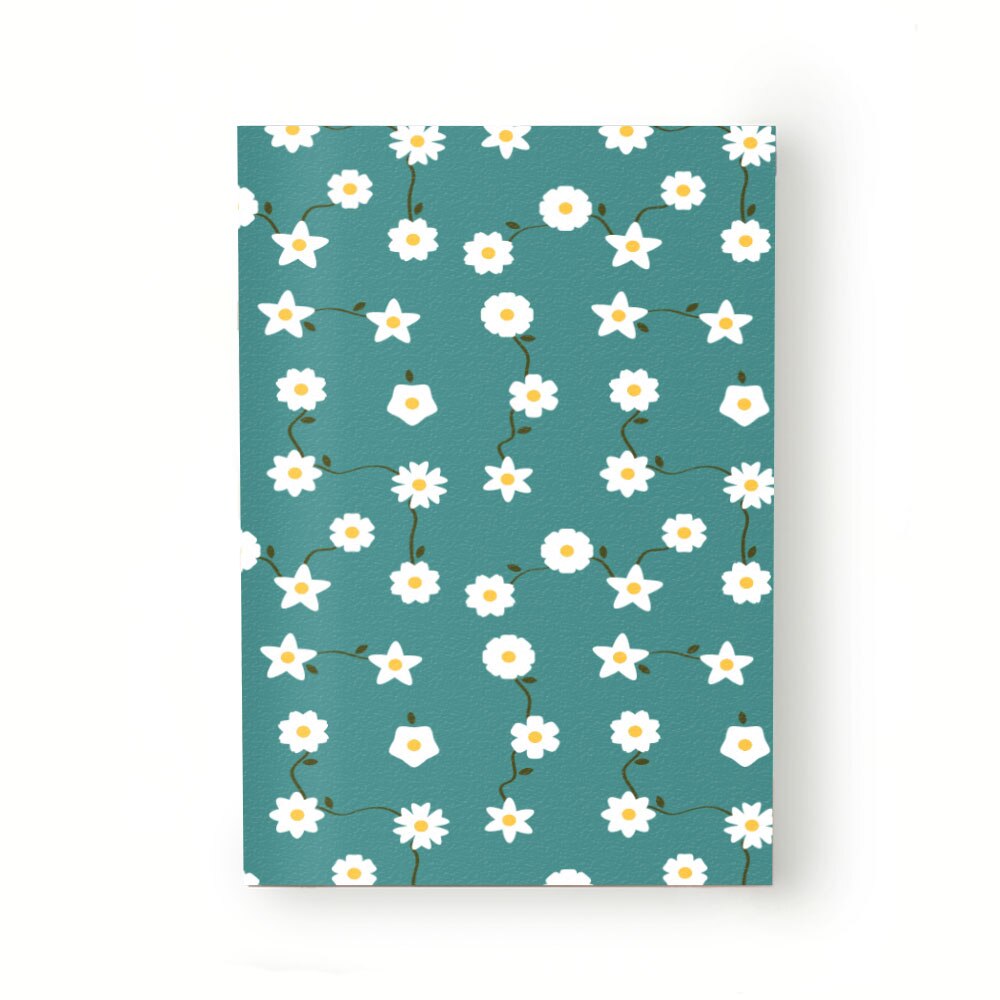 Caiet tip Agenda Heartwork cu muchie cusuta, Ghirlande flori mici verde, Latime 140 mm x Inaltime 200 mm