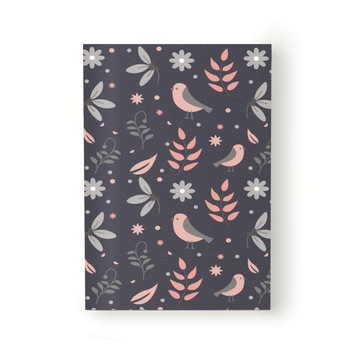 Caiet tip Agenda Heartwork cu muchie cusuta, Pasari motive naturale mov gri, Latime 140 mm x Inaltime 200 mm Caiet tip Agenda Heartwork cu muchie cusuta, Pasari motive naturale mov gri, Latime 140 mm x Inaltime 200 mm