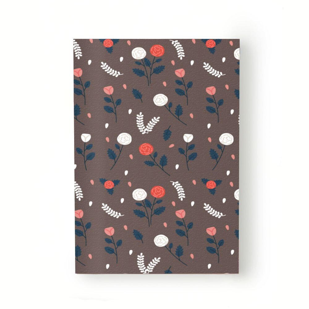Caiet tip Agenda Heartwork cu muchie cusuta, Trandafiri fundal maro, Latime 140 mm x Inaltime 200 mm
