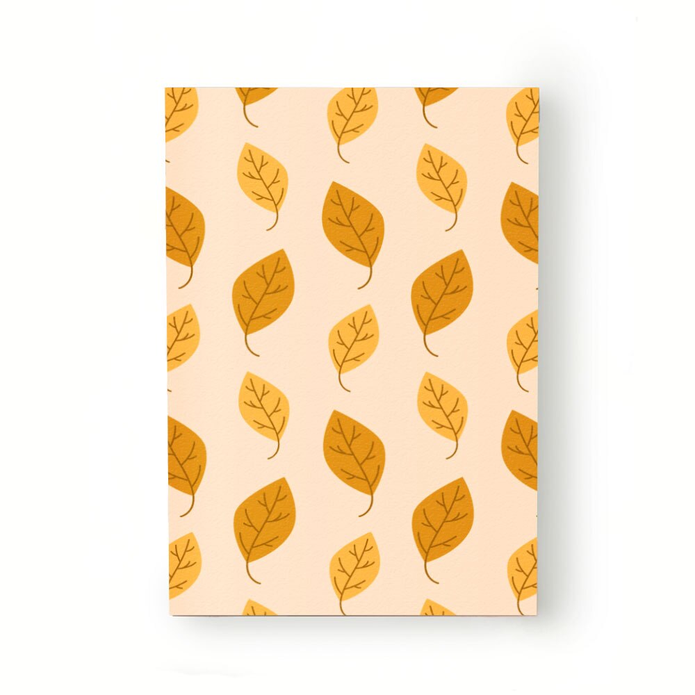 Caiet tip Agenda Heartwork cu muchie cusuta, Frunze de toamna fundal galben, Latime 140 mm x Inaltime 200 mm