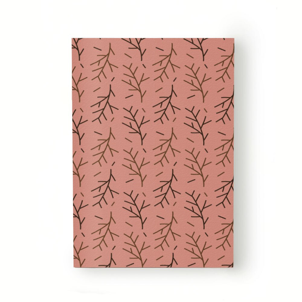 Caiet tip Agenda Heartwork cu muchie cusuta, Crengute fundal roz, Latime 140 mm x Inaltime 200 mm