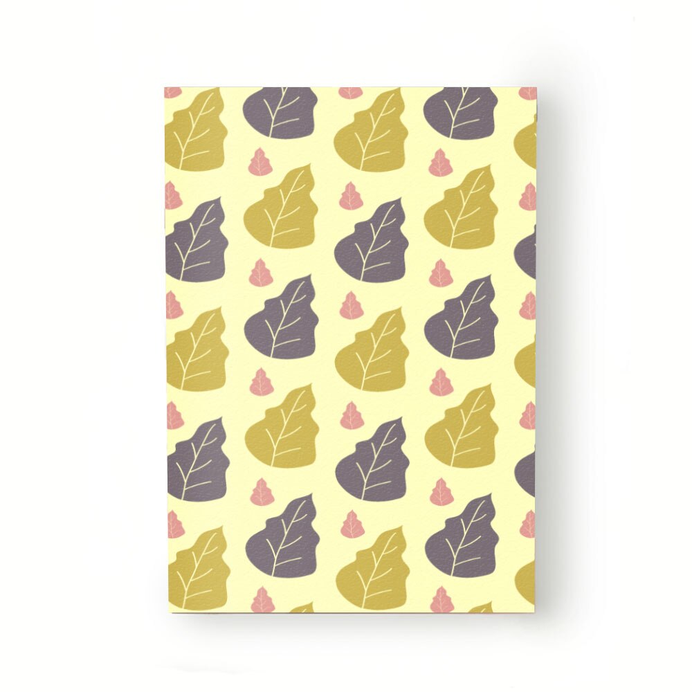 Caiet tip Agenda Heartwork cu muchie cusuta, Frunze verzi si mov, Latime 140 mm x Inaltime 200 mm