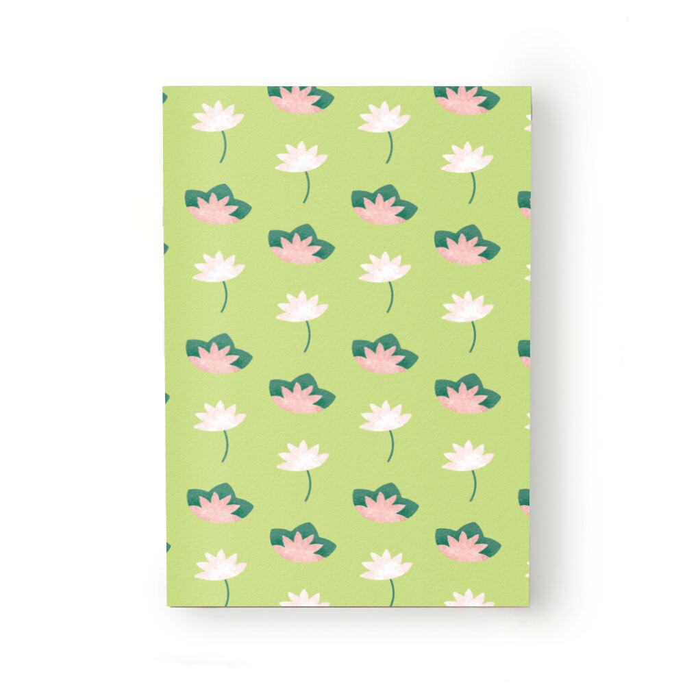 Caiet tip Agenda Heartwork cu muchie cusuta, Nuferi model verde, Latime 140 mm x Inaltime 200 mm