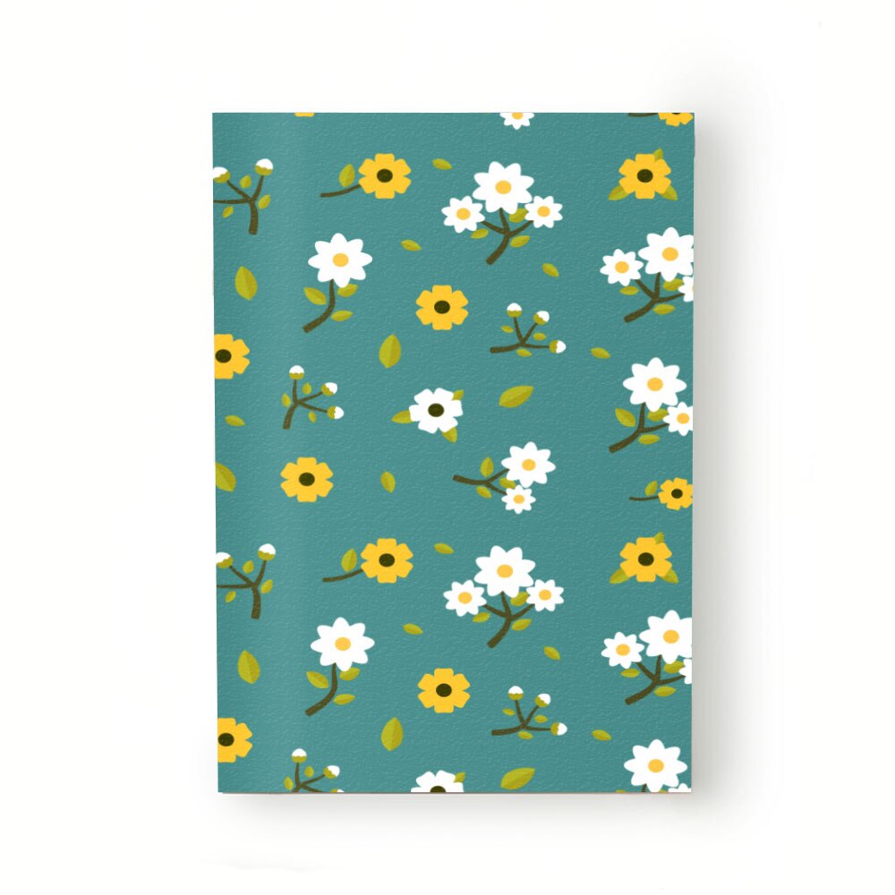 Caiet tip Agenda Heartwork cu muchie cusuta, Crengute cu flori albe si galbene, Latime 140 mm x Inaltime 200 mm