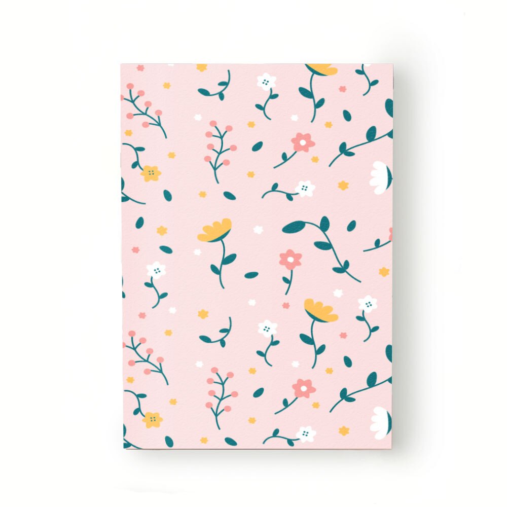 Caiet tip Agenda Heartwork cu muchie cusuta, Elemente florale roz, Latime 140 mm x Inaltime 200 mm