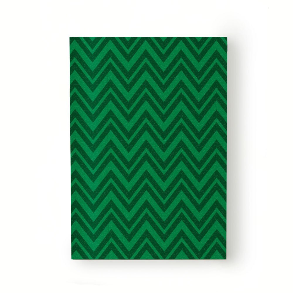 Caiet tip Agenda Heartwork cu muchie cusuta, Geometric zig zag verde inchis, Latime 140 mm x Inaltime 200 mm