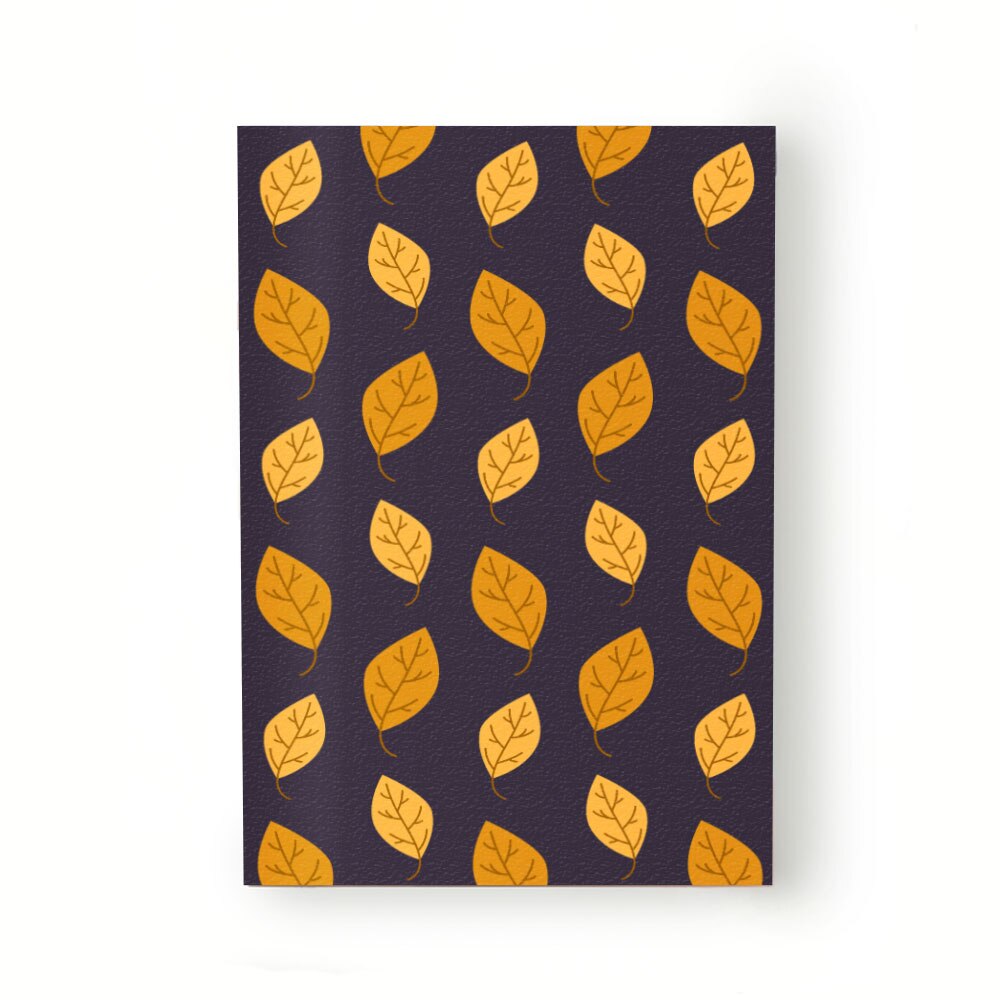 Caiet tip Agenda Heartwork cu muchie cusuta, Frunze de toamna fundal mov, Latime 140 mm x Inaltime 200 mm