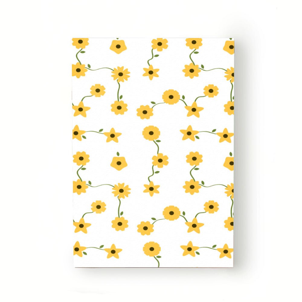 Caiet tip Agenda Heartwork cu muchie cusuta, Ghirlande flori mici galbene, Latime 140 mm x Inaltime 200 mm